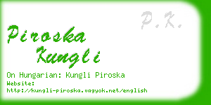 piroska kungli business card